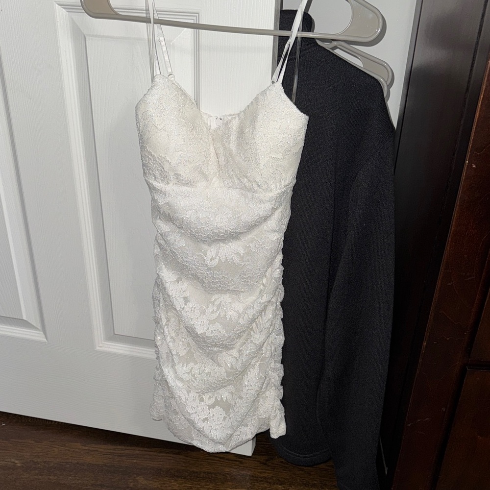 Honey and Rosie White Lace Mini Dress